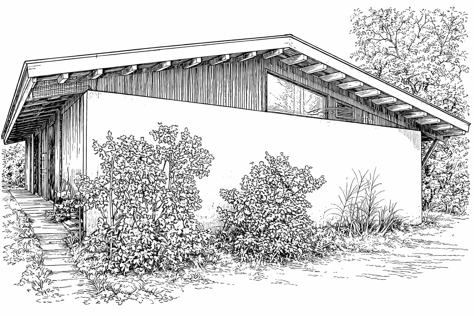 Croquis architectural d’une maison Girolle, exemple de maison ancienne à rénover dans la région bordelaise